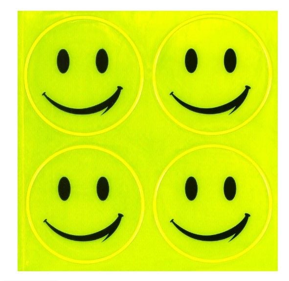 РОЗПРОДАЖ! Наклейка світловідбиваюча 4 штуки "Смайл" веселий 129