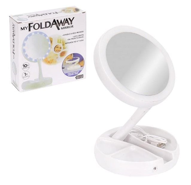 Дзеркало для макіяжу з LED-підсвіткою кругле XJ-988