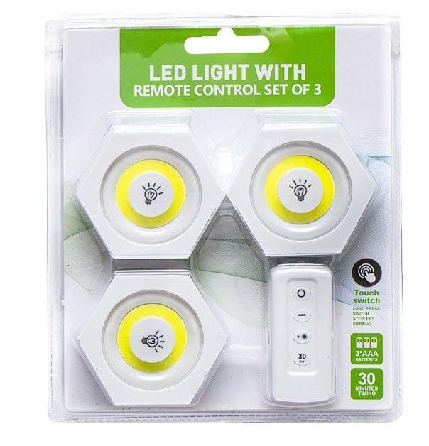 Модульний настінний світильник з пультом 3 шт 1+3-6COB