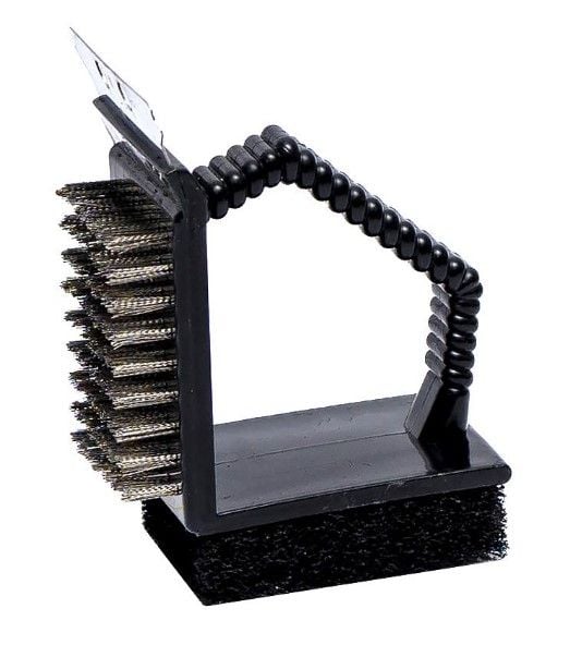 Щітка зі скребком і губкою для чищення гриля, решітки 11*12*6см 001A