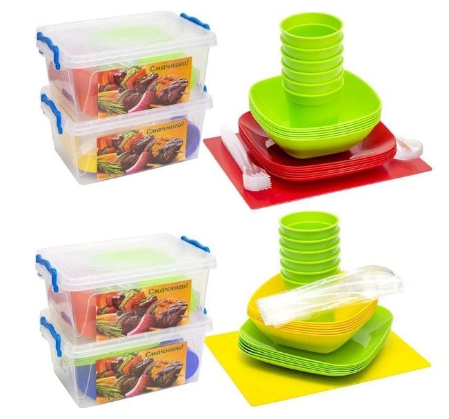 Набір посуду "Пікнік" на 6 осіб в боксі БП-162