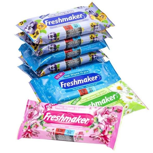 Волога серветка "Freshmaker" flower pocket 15шт