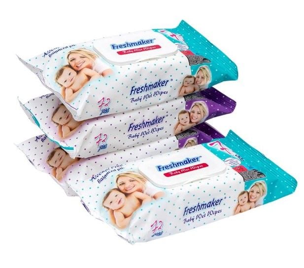 Волога серветка "Freshmaker" matbaby 72шт КЛАПАН