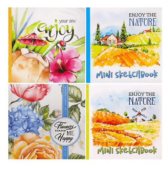 Блокнот скетчбук "Мандарин" тверда. обкл. 64л. 10х10см 206974/БК 300/6,9,11,19