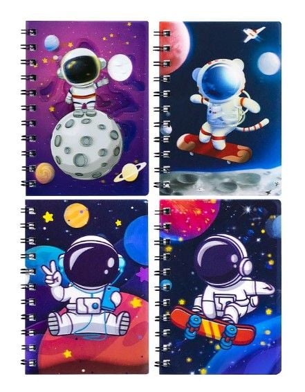 Блокнот  А6 голограма, 80 аркушів  4-106, клітинка на спіралі