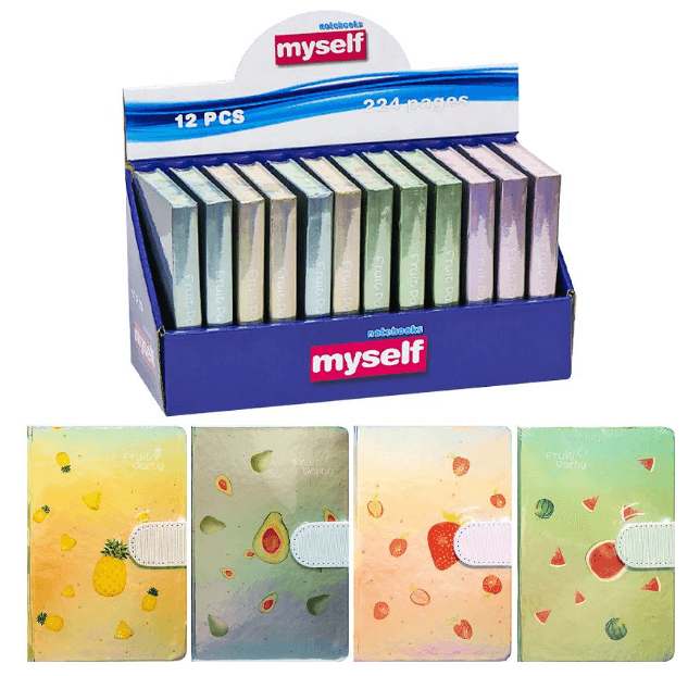 Блокнот А6 на магніті 14,5 * 9,5 см 112л. тверда обкладинка  MY001-12 лінія