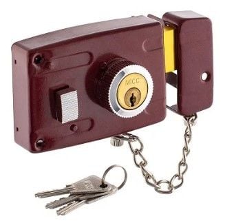 Замок накладний FZB 101 Червоний з ланцюжком 1404