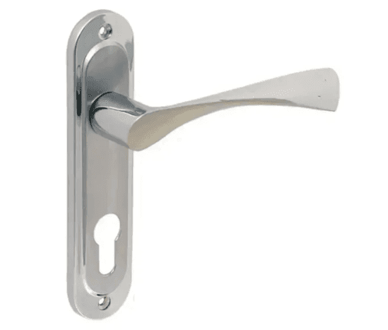 Ручка на планці до метал. дверей USK 42S-112L  CP під сув.ключ