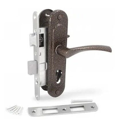 Комплект МС Замок + Ручка Аріко 55мм ЗВ4У Ч/М коричнева