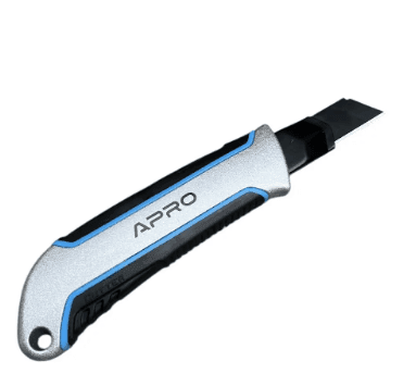 Ніж Apro висувний сегментний алюмінієвий прогумований 18мм