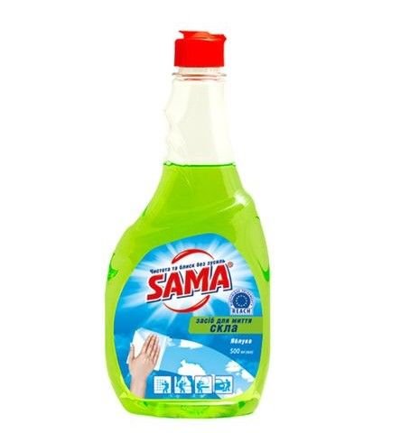 Засіб для миття скла Sama запасний блок яблуко 500мл