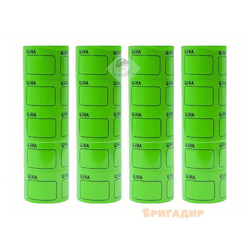 Цінник середній 2,5х3,5 см  "Ціна" з рамкою зелений