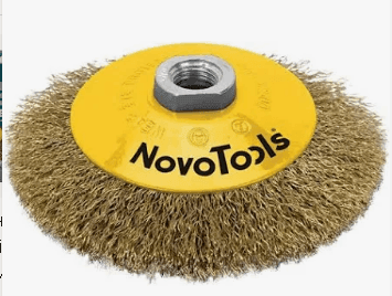 Щітка NovoTools конусна торцева, гофрована латунь 100мм