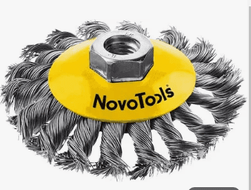 Щітка NovoTools конусна торцева, плетена сталь 125мм