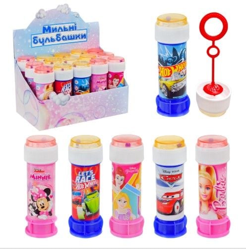 Мильні бульбашки арт. KC-0078 (270шт) 60 мл 6 видів по 15 шт у блоці