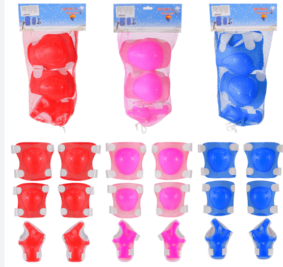 Набiр захисту арт. Z41490 (100шт) наколінники, налокітники, в сітці 3 кольори