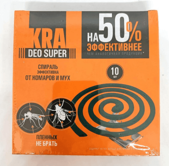 KRA DEO SUPER Спіралі проти комарів і мух 10шт