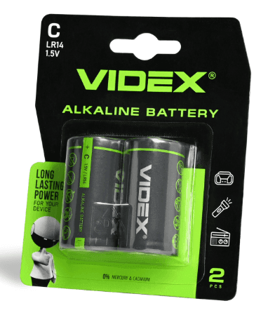 Батарейки Відекс R14 Alkaline  (2шт)