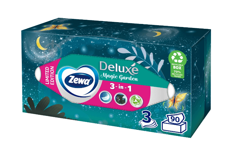 Zewa серветки косметичні в боксі 3-х ш 90 шт Family