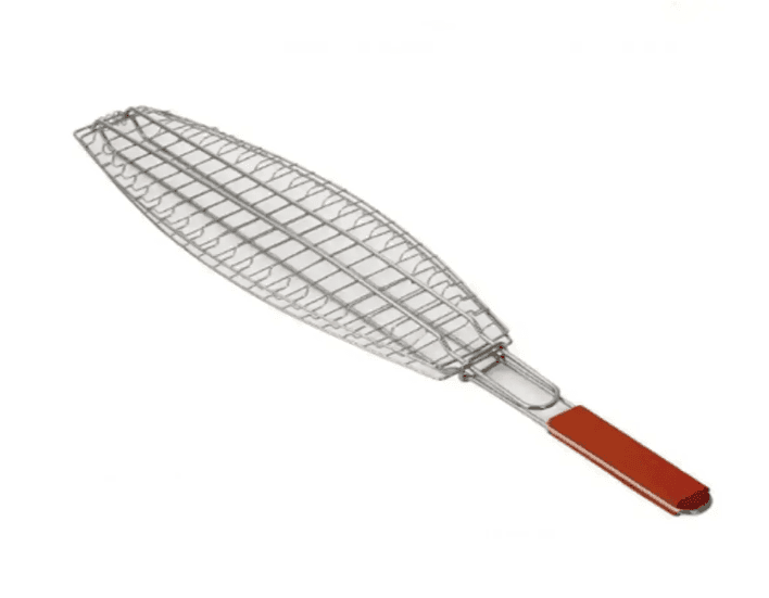 Решітка барбекю для риби одинарна плоска 15х40х69см