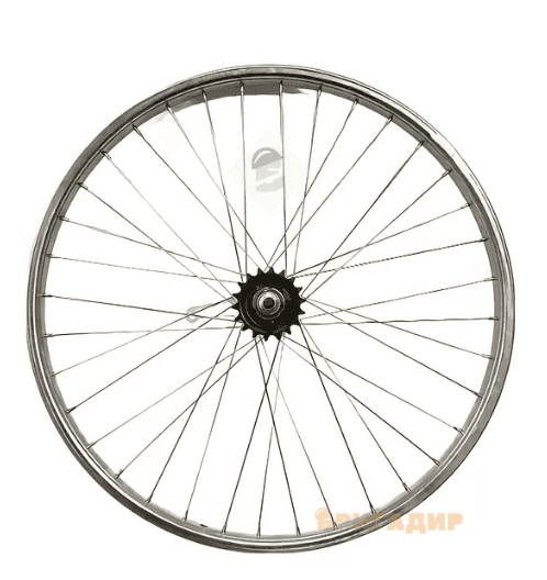 Колесо 24 зад обід нікель спиця 2мм стакан 03-031