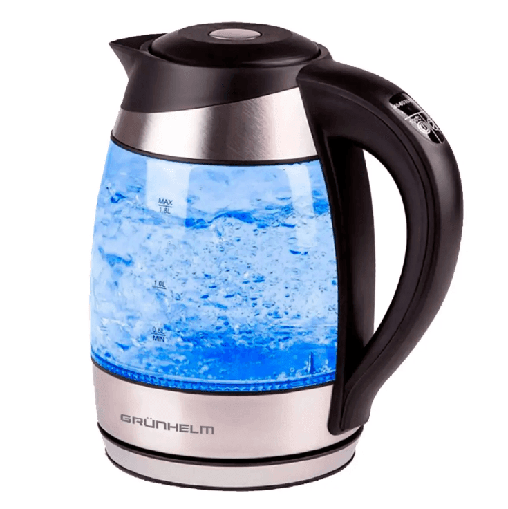 Електрочайник GRUNHELM EKG-25012 скло,(нержавійка) 1,7л,  2200  Вт,