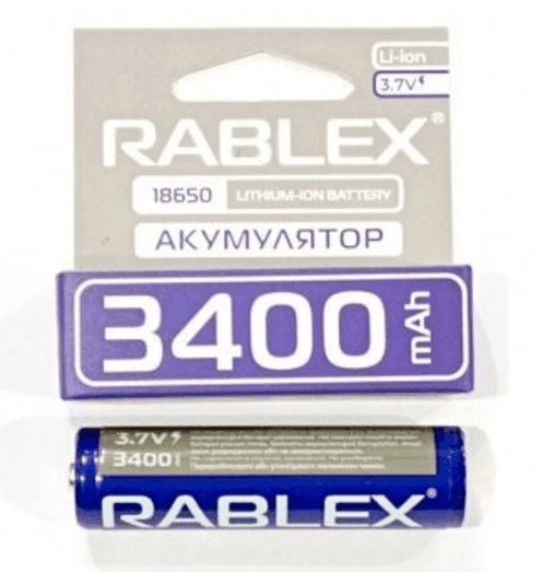 Акумулятор Rablex 18650 Li-ion 3400mAh з захистом 3.7V