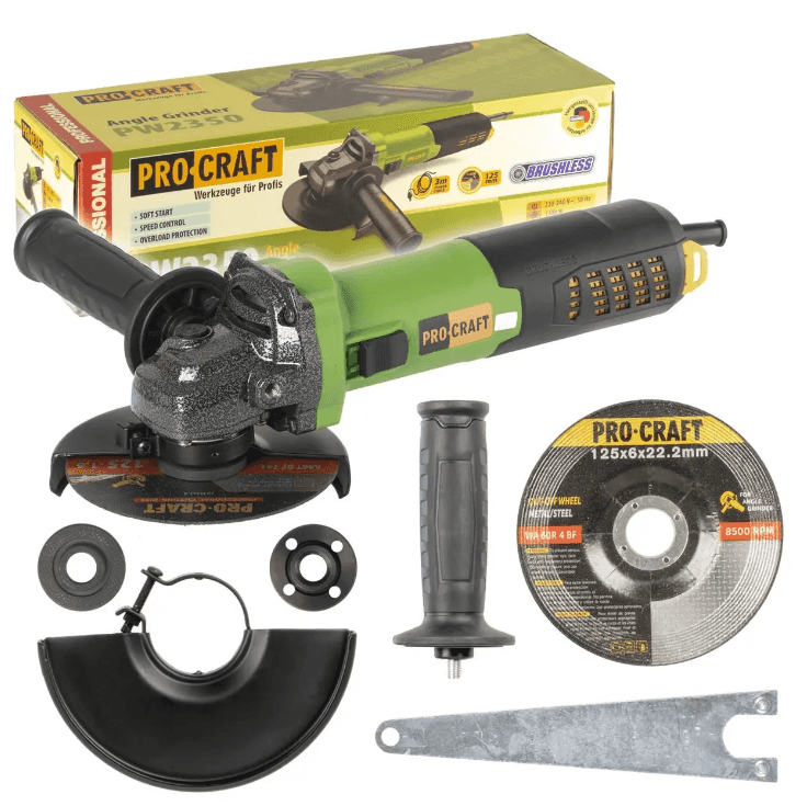 Кутова шліфмашина PROCRAFT PW-125/2350 (безшіткова)