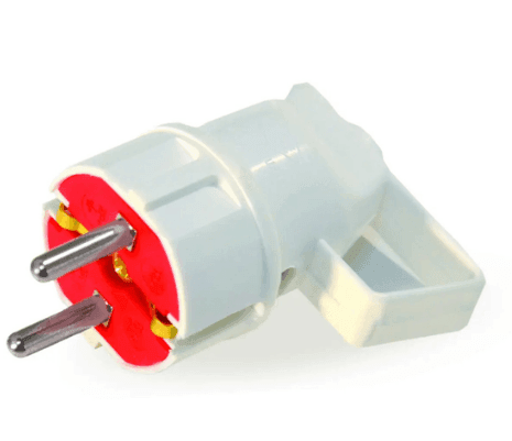 Вилка з/з, 16А,Г-подібна,біла, AY-KA,(77 112 00)