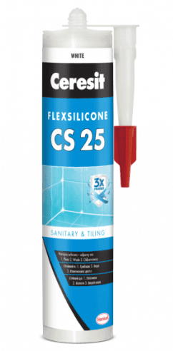CERESIT-CS25 Герметик силіконовий для ванн та санвузлів,280 мл,горіховий,FLEXsilicone