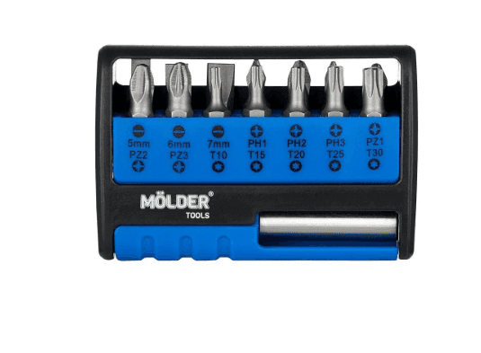 Набір біт з тримачем магнітним MOLDER 25мм 15шт 70015