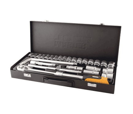 Набір насадок MASTER TOOL 290 торцевих CrV 1/2 з тріщаткою 72 зуба