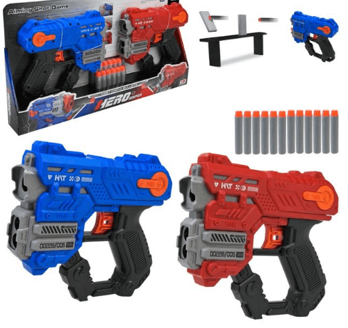 Iграшкова зброя арт. 9009A-4 (48шт/2)  2 пістолета, паралон.кулі,короб. 44,5*23*5,3см