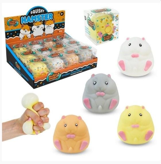 Антистрес YabbaDabba арт. YD2512 (96шт) хом'ячки 4 кольори 12шт короб. 6*6*6см, дисплей 25*19*7см