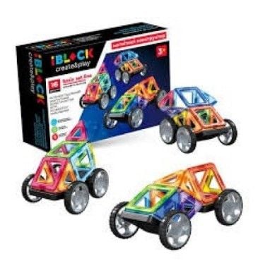 Конструктор магнітний IBLOCK арт. PL-923-527 (48шт/2)   16дет., короб. 26,5*7,2*18,3см