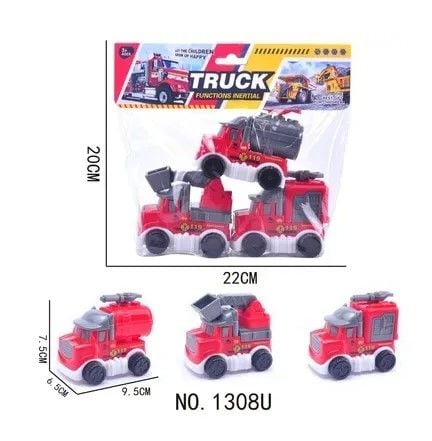 Машина арт. 1308U (144шт/2) пожежна охорона,3шт у пакеті 22*20см