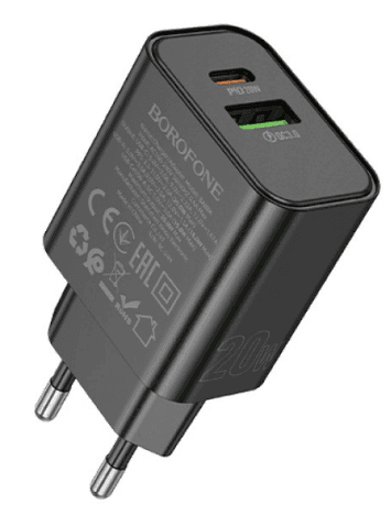 МЗП 220V-1xPD+1xUSB мама Borofone BA88A QC3.0 чорний