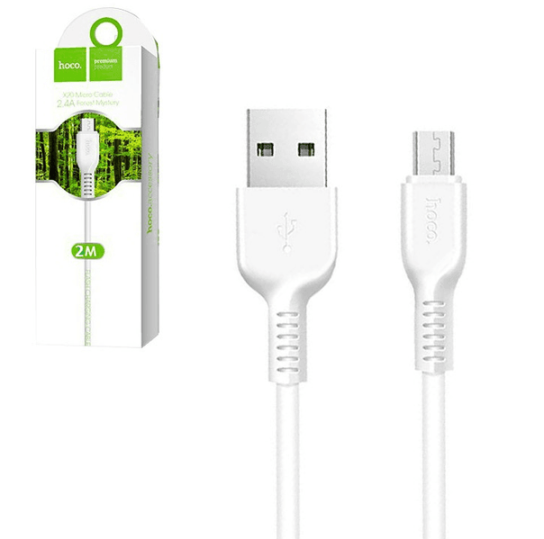 Кабель USB-microUSB hoco X20, білий 1м