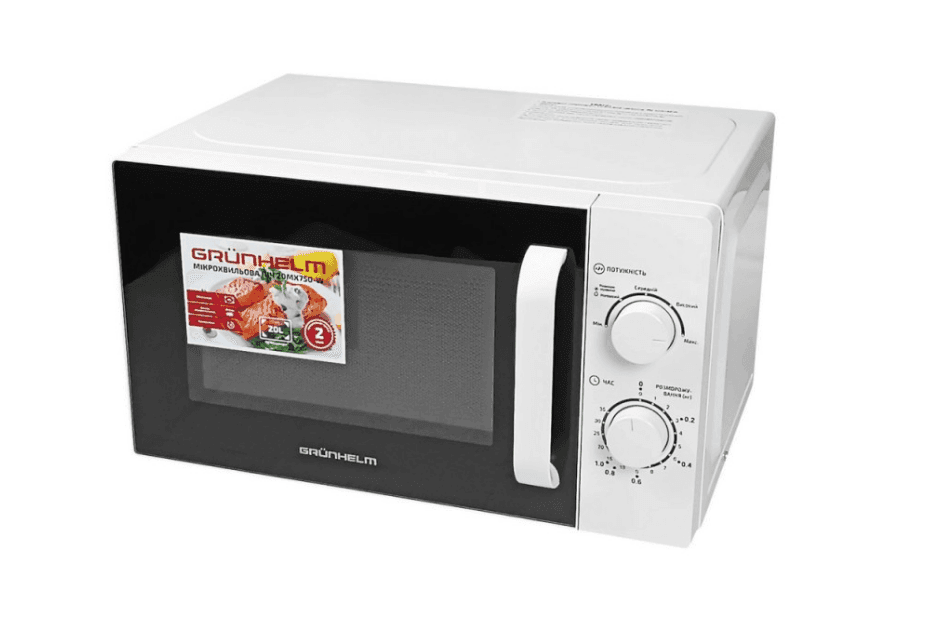 Мікрохвильова піч  GRUNHELM 20 МХ 750W(біла)20л, 700Вт, механічна