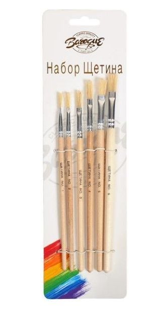 Набір пензликів  плоских  6 шт "Щетина" Barogue 763