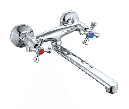 VRL1211-12 кухня двовент. круг. поворот. вилив настінний хром