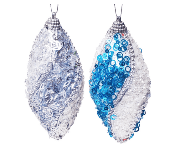 Ялинкова прикраса у формі оливи 12 см 2 дизайни