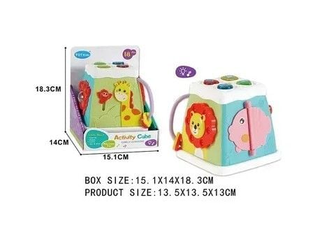 Бізікуб арт. 3012 (48шт/2) 5в1,кожна панель активна,зі світлом, р-р 13,5*13,5*13см, короб. 15,1*14*18,3см