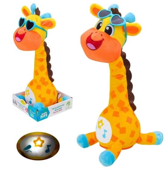 М'яка муз. інтерак. іграшка Kids hits арт. KH37-001 (18шт) жираф, УКР мова повтор голоса, у короб 14*11*34 см, жираф, р-р 18*9*34 см