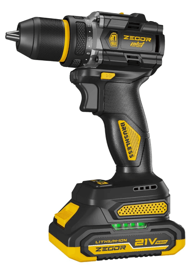 ZEGOR Акумуляторний шуруповерт 21v /в кейсі /безщітковий /24міс.гарантія /ударний CDPP-21BLH