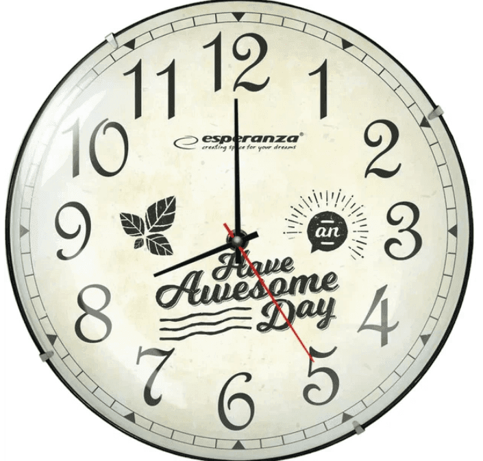 Годинник настінний Esperanza Lausanne, коло,30*4см, білий ,безрамний, тихий хід