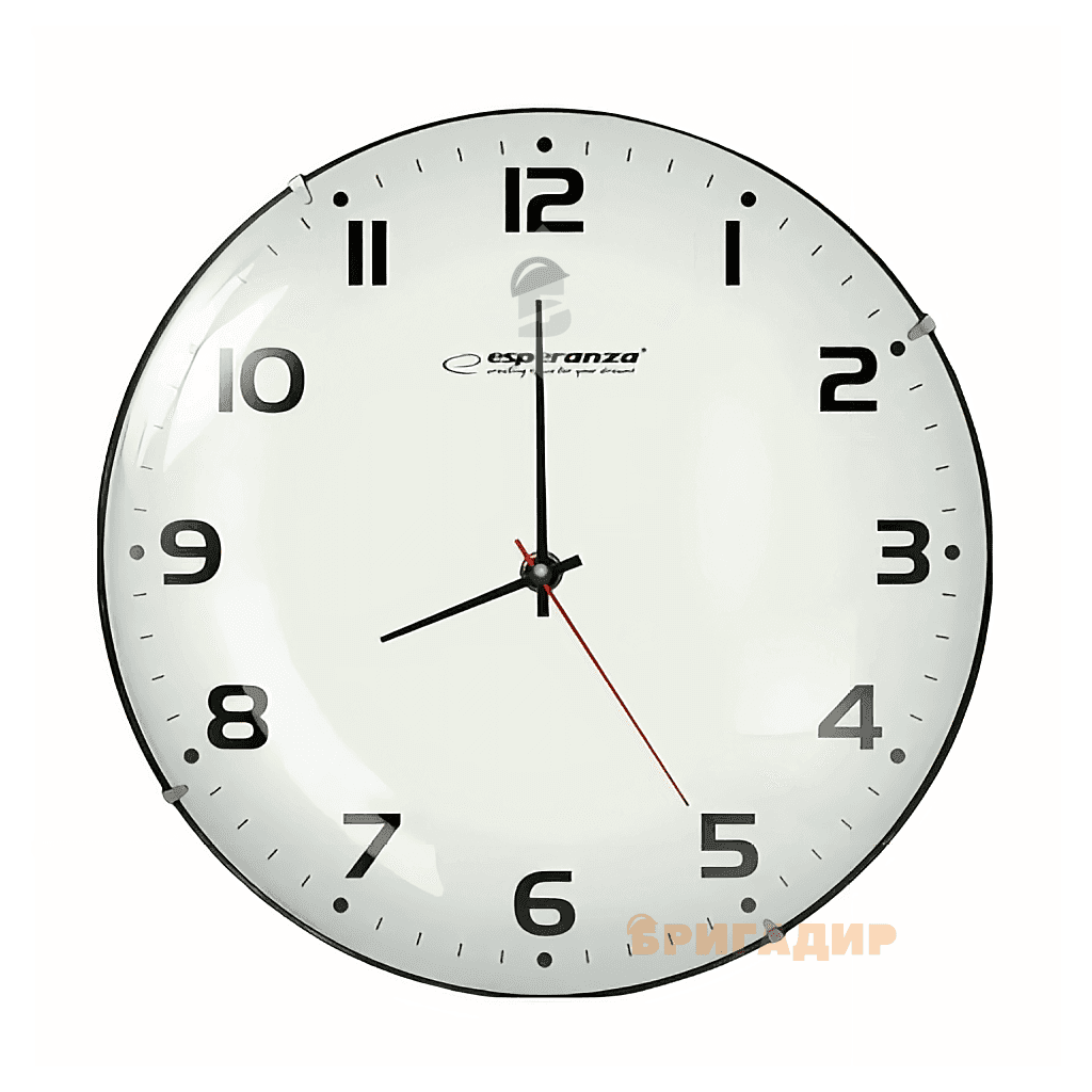 Годинник настінний Esperanza San Francisco, коло, 30*3,4см, білий безрамний тихий хід