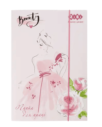 Папка для праці CUTE,, картонна, на гумках А4+ (300х212х28мм), KIDS Line