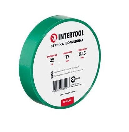 0061 Стрічка ізоляційна 0,15мм*17мм*25м зелена