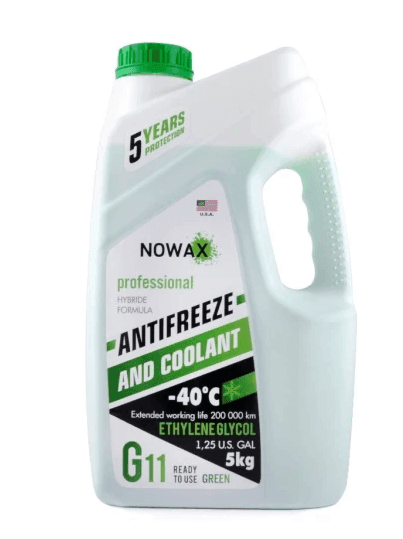 Антифриз NOWAX GREEN(зелений),G11/(5kg),NX05003